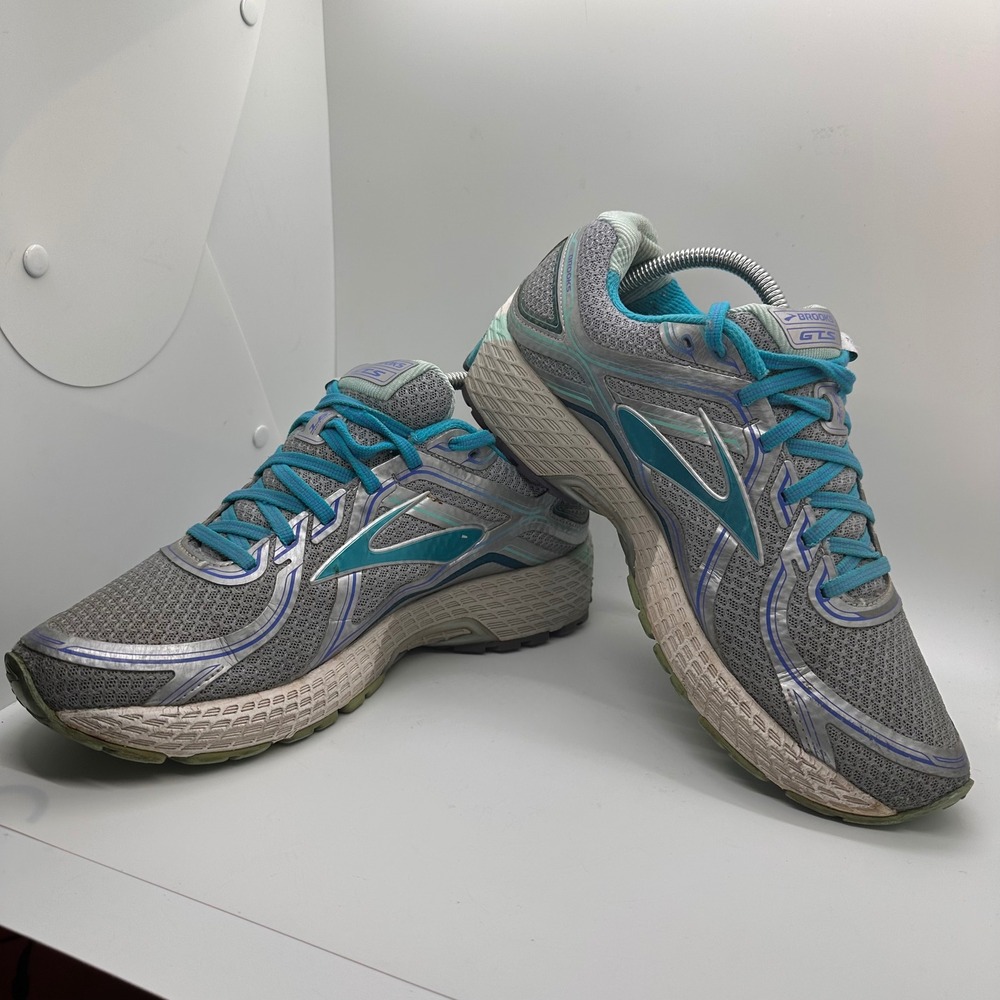 Brooks GTS Running Shoes Gray Blue Teal  Women's Size‎ 10.5 Athletic Sneakers